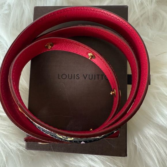 Louis Vuitton Murakami Multicolore Monogram Canvas Skinny Belt Size 75/30 Black - Picture 13 of 15